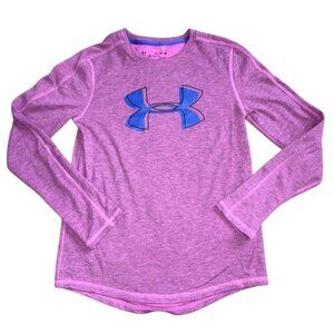 Under Armour Fitted Girls Cold Gear Long Sleeve Shirt-Purple-XL-GUC